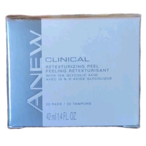 Avon Anew Clinical 10% Glycolic Acid Retexturizing Facial Peel 30 Pads - Picture 1 of 7
